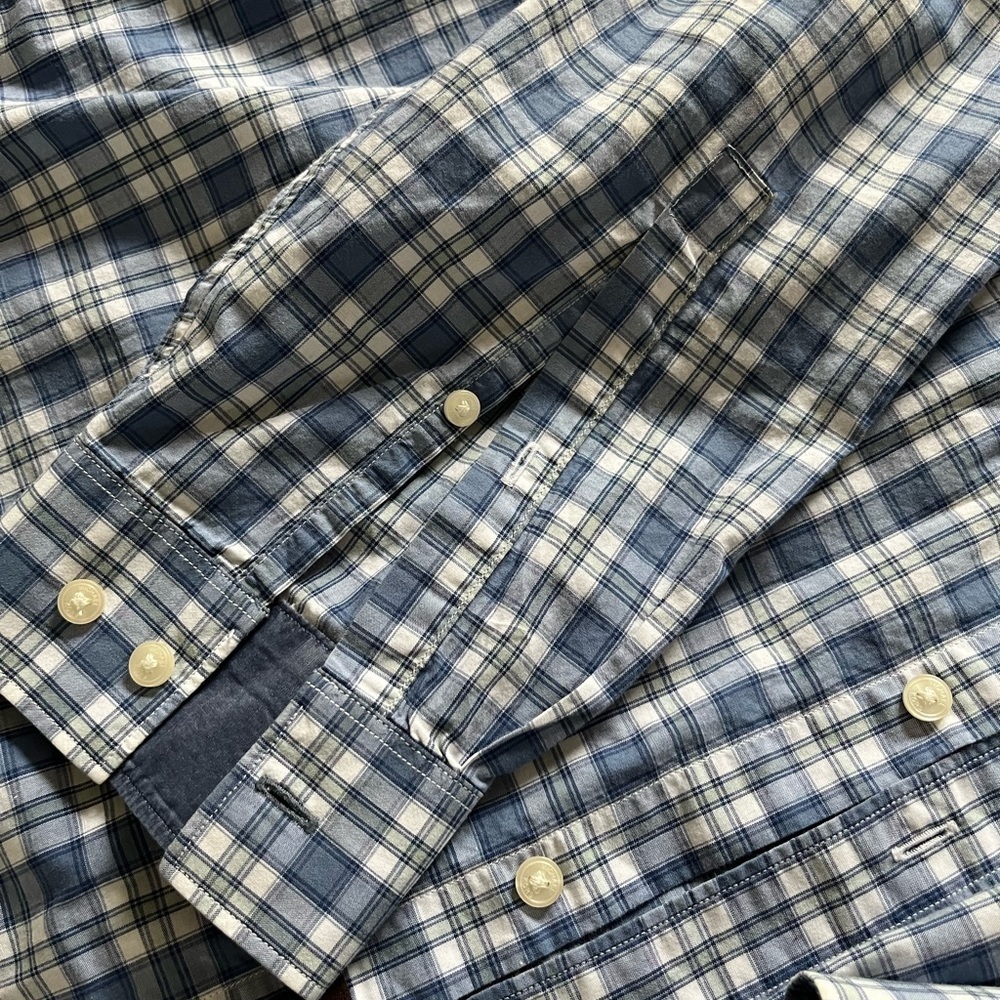 Michael Kors Slim Fit XL Blue & White Checkered Button Down Shirt - Picture 9 of 9